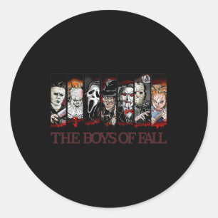 Vintage Scary Horror Movie Halloween-thanksgiving- Classic Round Sticker