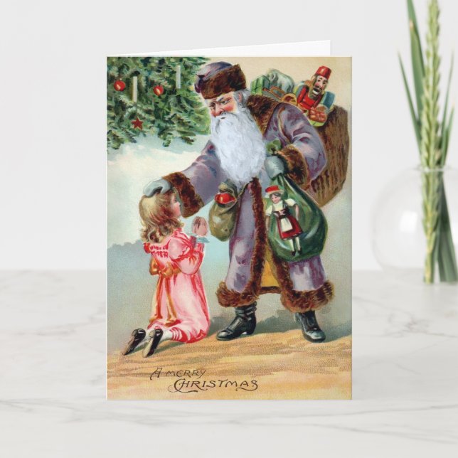 Vintage Scary Santa Holiday Card (Front)