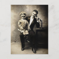 Vintage Scary Ventriloquist Dummy Postcard