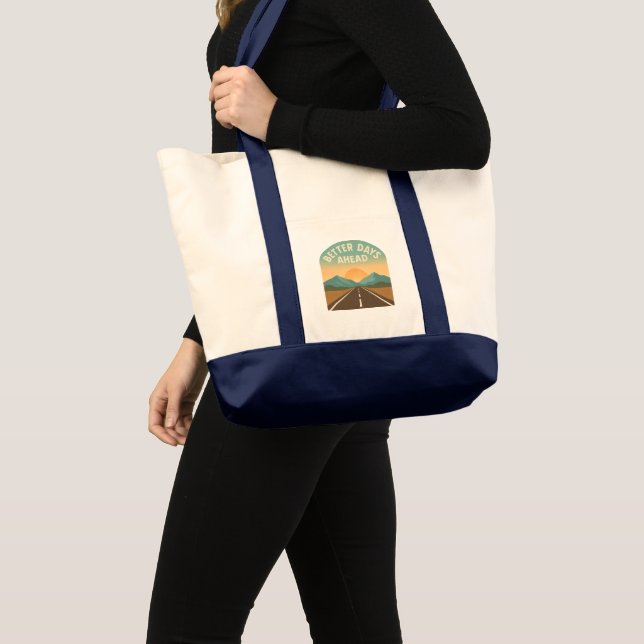 Vintage Scenic Highway & Sunrise Aesthetic Tote Bag (Front (Product))