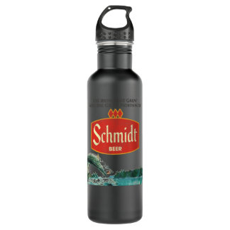 Vintage Schmidt Beer Retro Defunct Fishing Nature  710 Ml Water Bottle