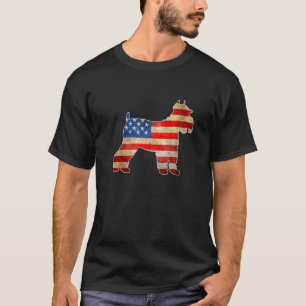 Vintage Schnauzer Dog American Flag 4th Of July   T-Shirt