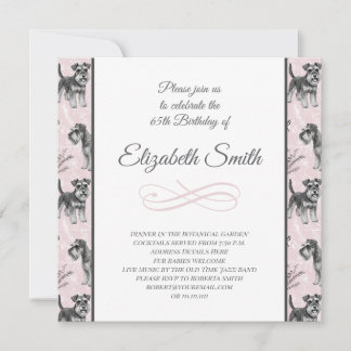 Vintage Schnauzer Lover Birthday Party Invitation