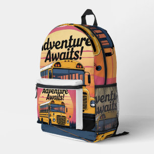 Vintage School Bus Design Printed Backpack