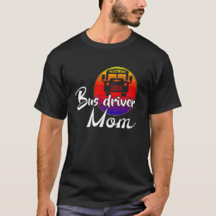 Vintage School Bus Driver Mom Retro Sunset Funny T-Shirt