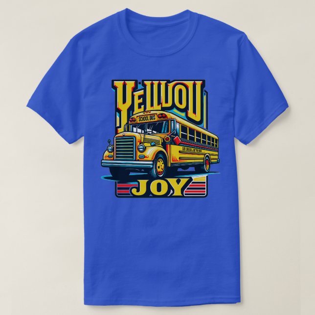 Vintage School Bus Yellow Joy T-Shirt (Design Front)