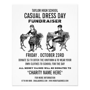 Vintage school, Casual Dress Day Fundraiser Advert Flyer