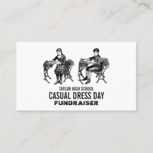 Vintage school, Casual Dress Day Fundraiser Business Card
