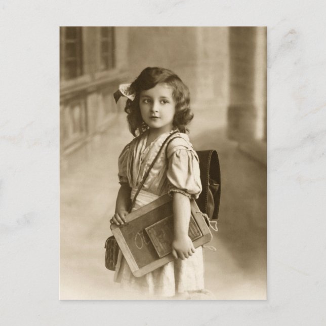 Vintage school girl postcard (Front)