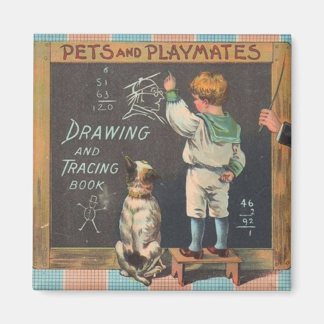 Vintage School Print Magnet (Front)