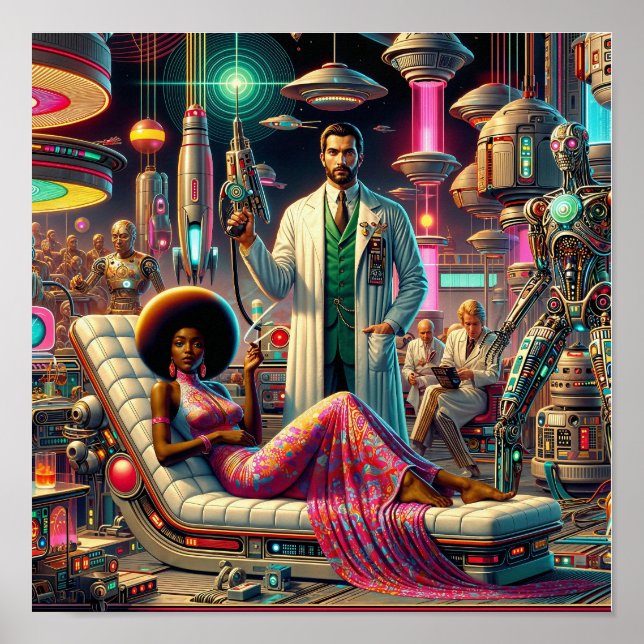 Vintage Sci-Fi Aliens Poster (Front)