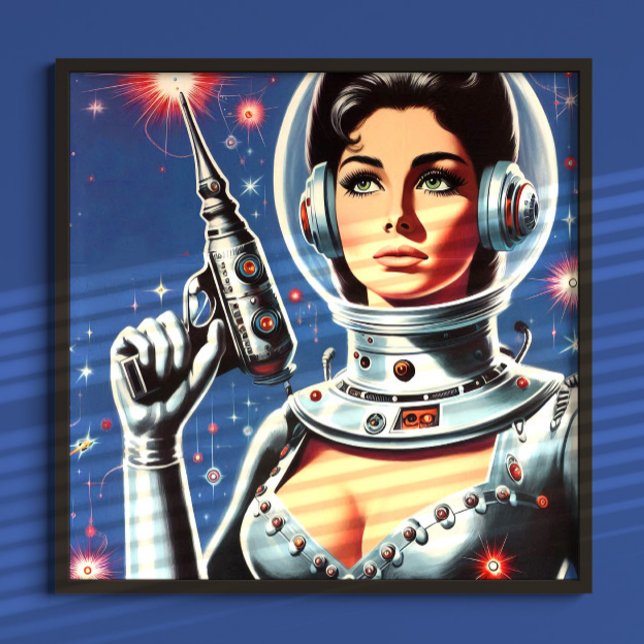 Vintage Sci-fi Astronaut Girl Poster (Creator Uploaded)