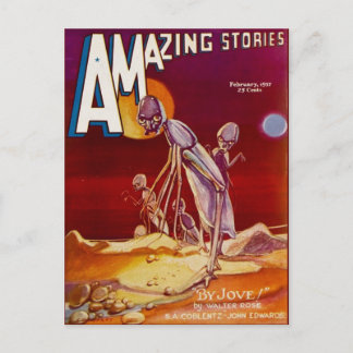 Vintage Sci Fi book cover art Alien Insects 1937 Postcard