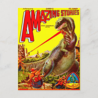 Vintage Sci Fi book cover art Alien Insects Postcard