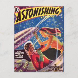 Vintage Sci Fi book cover art Space love Postcard