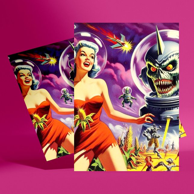 Vintage Sci-Fi Pin Up Postcard (Creator Uploaded)