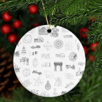 Vintage Science Black White Pattern Christmas