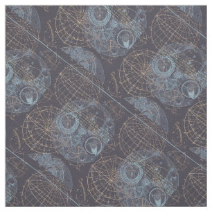 Vintage Science Book Illustration Fabric