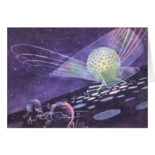 Vintage Science Fiction, a Glowing Orb with Aliens