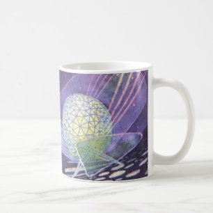 Vintage Science Fiction, a Glowing Orb with Aliens Coffee Mug