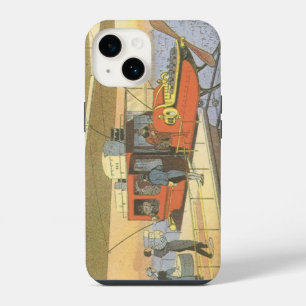 Vintage Science Fiction Airplane Helicopter Limo iPhone 14 Case