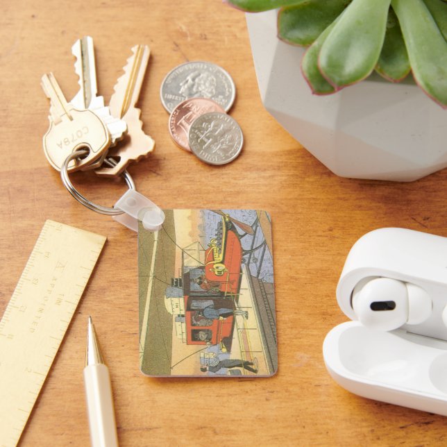 Vintage Science Fiction Airplane Helicopter Limo Keychain (Desk)