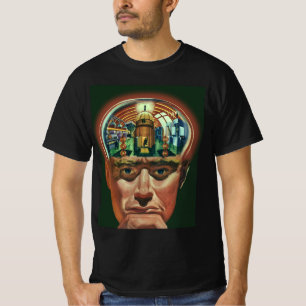Vintage Science Fiction, Alien Brain in Laboratory T-Shirt