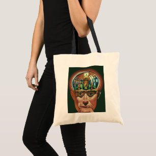Vintage Science Fiction, Alien Brain in Laboratory Tote Bag