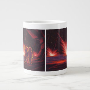 Vintage Science Fiction Alien Red Planet Explosion Large Coffee Mug