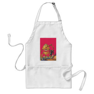 Vintage Science Fiction Alien Robot Captures Man Standard Apron