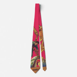 Vintage Science Fiction Alien Robot Captures Man Tie