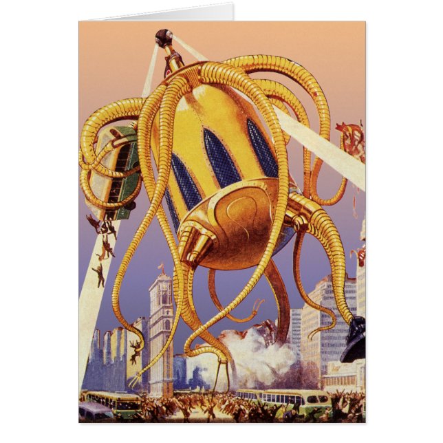 Vintage Science Fiction Alien War Invasion Octopus (Front)