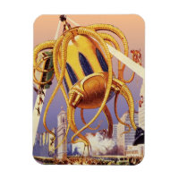 Vintage Science Fiction Alien War Invasion Octopus