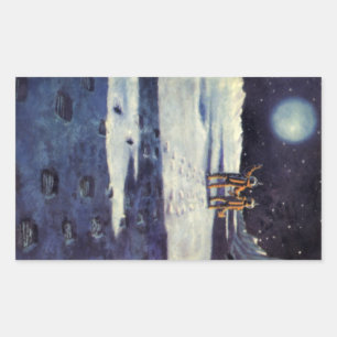 Vintage Science Fiction Astronaut Aliens on Moon Sticker