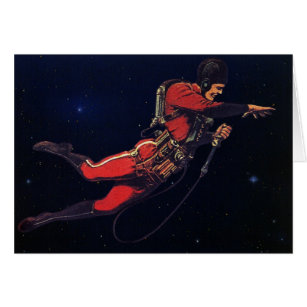 Vintage Science Fiction Astronaut in Outer Space