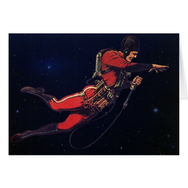 Vintage Science Fiction Astronaut in Outer Space (Front Horizontal)