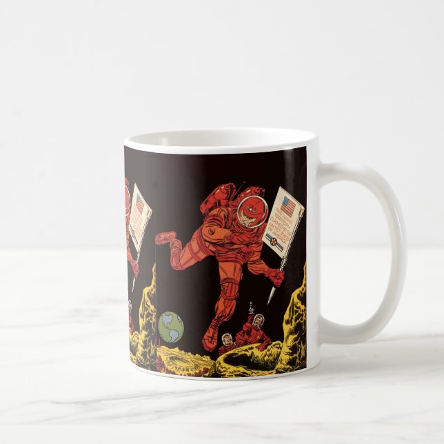 Vintage Science Fiction, Astronaut Moon Landing Coffee Mug (Right)