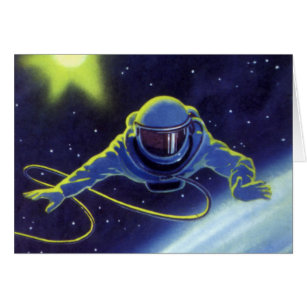 Vintage Science Fiction Astronaut on a Space Walk