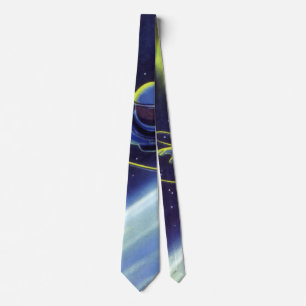 Vintage Science Fiction Astronaut on a Space Walk Tie