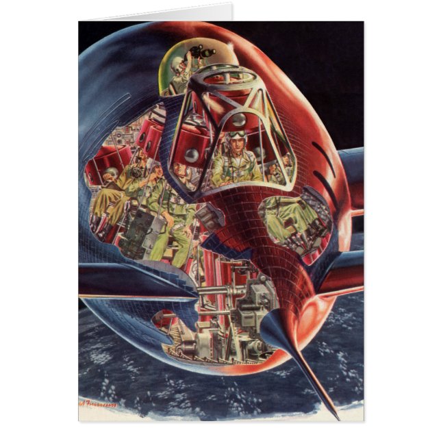 Vintage Science Fiction Astronaut Rocket Spaceship (Front)