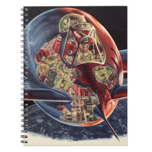 Vintage Science Fiction Astronaut Rocket Spaceship Notebook