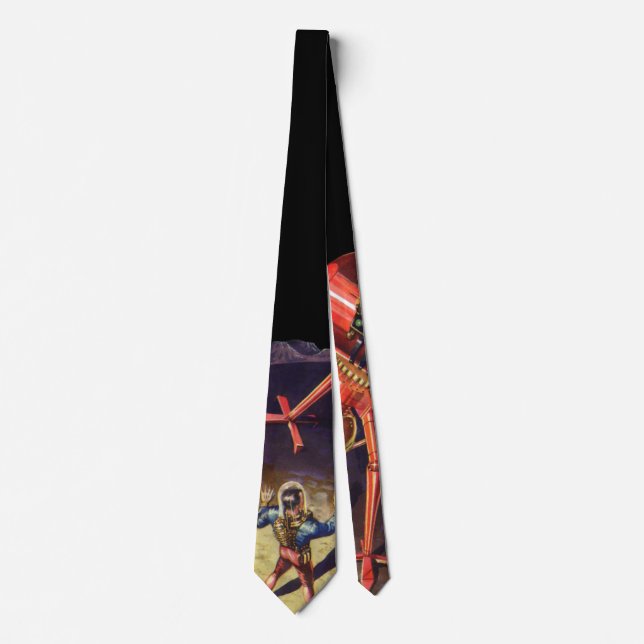 Vintage Science Fiction Astronaut with Alien Robot Tie (Front)