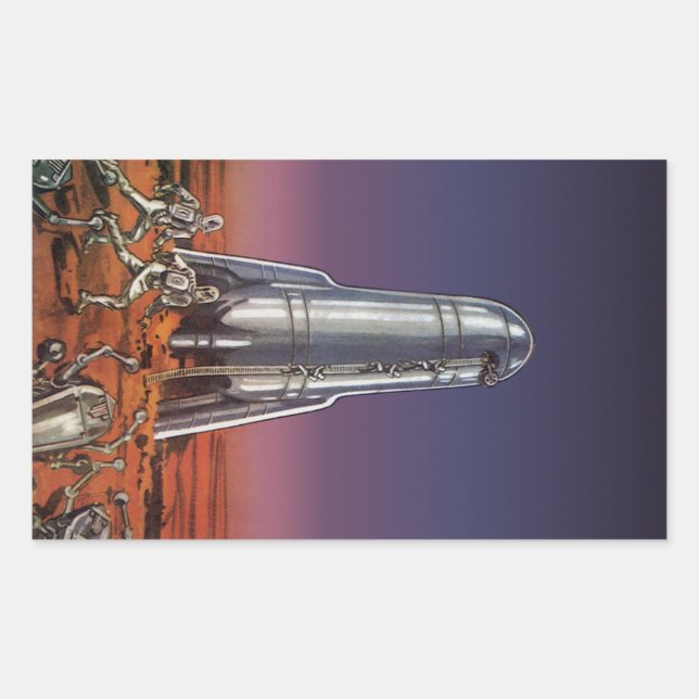 Vintage Science Fiction, Astronauts Beetle Aliens Sticker (Front)