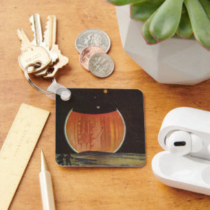 Vintage Science Fiction, Astronauts on Ganymede Keychain