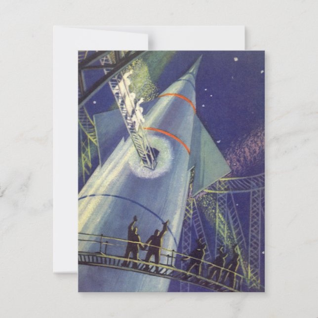 Vintage Science Fiction Astronauts on Rocket Ship (Front)