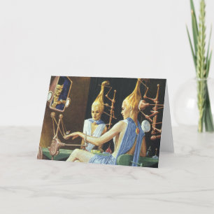 Vintage Science Fiction Beauty Salon Spa Manicures Card