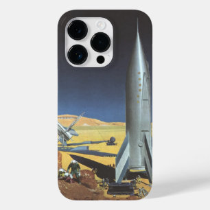 Vintage Science Fiction Desert Planet with Rockets Case-Mate iPhone 14 Pro Case