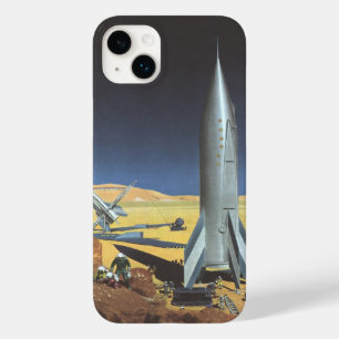 Vintage Science Fiction Desert Planet with Rockets Case-Mate iPhone 14 Plus Case