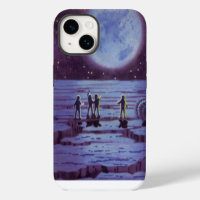 Vintage Science Fiction Earth Rover Aliens on Moon