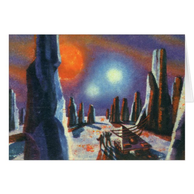 Vintage Science Fiction Foreign Planet with Aliens (Front Horizontal)